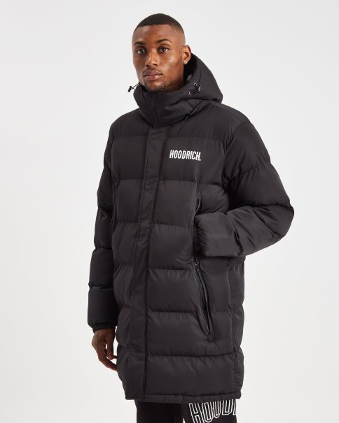Og Stack Langline Kåpe Svart Hoodrich