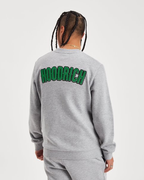 Og Puls Sweatshirt Hoodrich Melert Grå/hvit/grønn/svart