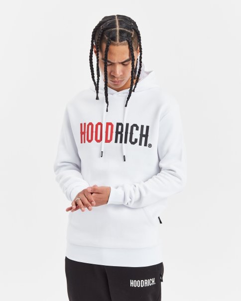 Hvit/litchi/svart Hoodrich Og Splitter Hettegenser