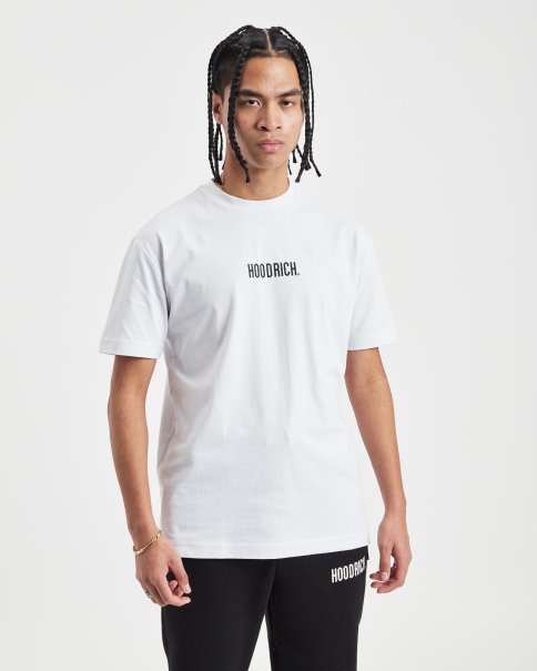 Hoodrich Hvit/svart Og Core Logo T-skjorte