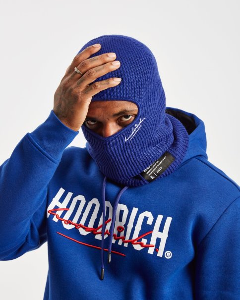 Hoodrich Blå/hvit/svart Og Strikket Balaclava