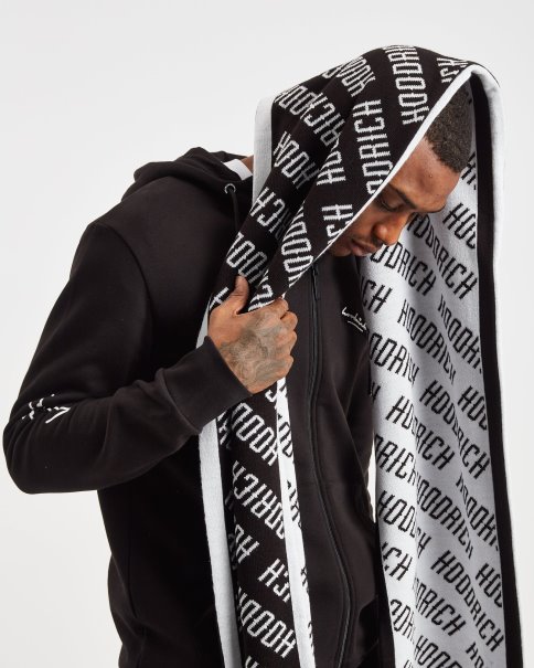 Sort/hvit Og Logo Vendbart Skjerf Hoodrich