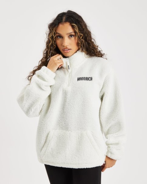 Og Flake Borg Fleece Hoodrich Egret/svart