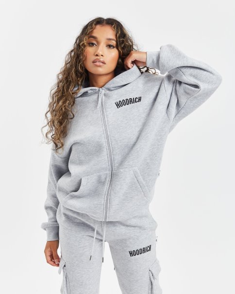 Hoodrich Gråmelert/svart (restock) Og Luna Hettegenser Med Full Zip