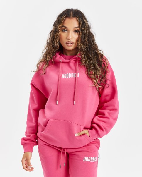 Rosa/hvit Og Storm Liten Logo Hettegenser Hoodrich