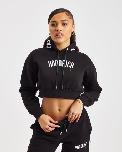 Og Calor Cropped Hettegenser Hoodrich Svart/hvit/rød