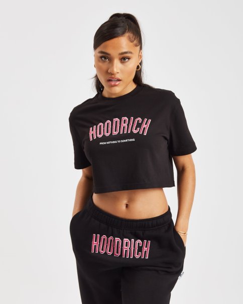 Hoodrich Svart/hvit/rosa Og Breeze Cropped T-skjorte