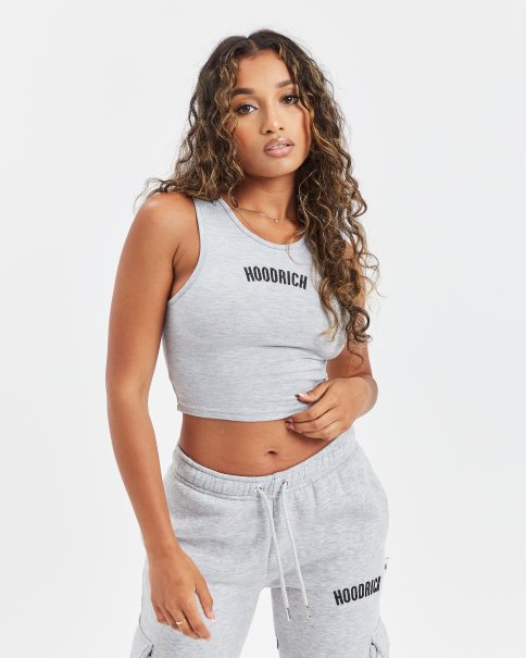 Hoodrich Og Luna Cropped Tank Top Lyngrå/svart